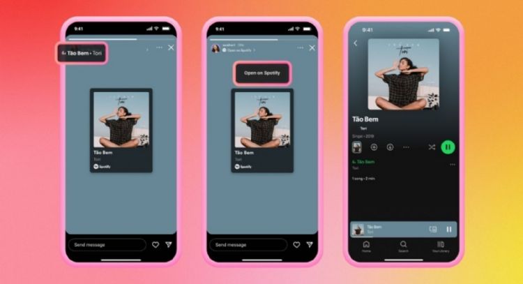 Ahora se pueden compartir en notas de Instagram las canciones de Spotify escuchadas en tiempo real