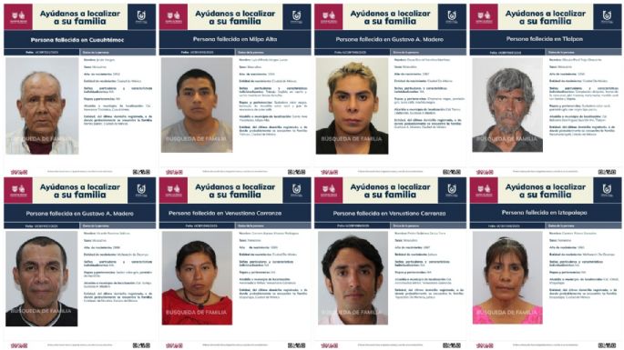Publican fotoboletines de personas fallecidas no reclamadas en CDMX