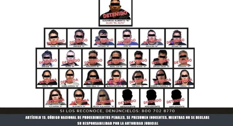 Desarticulan célula de “Los Alfas”, red de extorsión vinculada al CJNG en Edomex; 27 detenidos