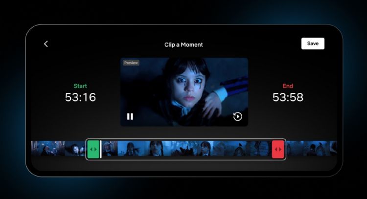 Los "Momentos" de Netflix ahora permiten crear clips completos de escenas de series y películas