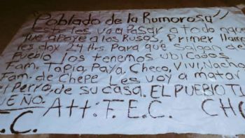 Con narcomanta, amenazan a seis familias de La Rumorosa por supuesto apoyo a "Los Rusos"