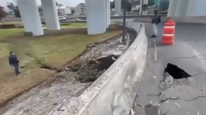 Se forma un socavón en la zona del Puente de la Concordia de Iztapalapa (Video)