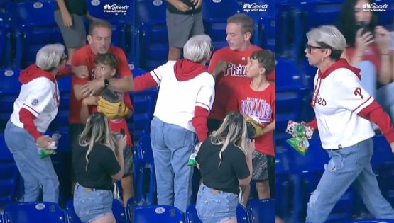 Exhiben a mujer que arrebata pelota de beisbol a niño durante juego de los Phillies vs. Marlins