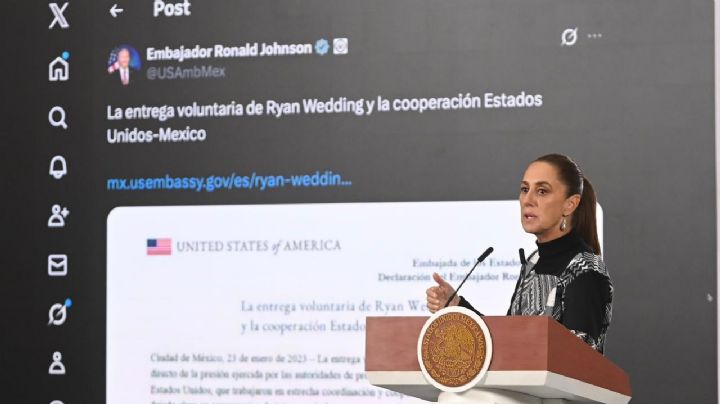Sheinbaum confía en versión del embajador Johnson sobre entrega de Ryan Wedding