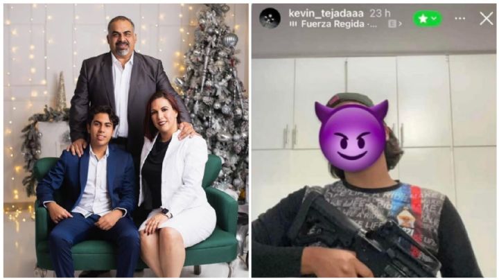 Hijo de funcionarios morenistas de Oaxaca presume autos de lujo y arma de uso exclusivo del Ejército