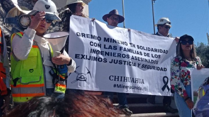 Mineros se manifiestan en Chihuahua para exigir justicia para compañeros de Concordia, Sinaloa