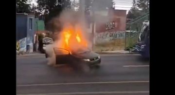 Queman vehículo sobre la México-Cuernavaca, en Tlalpan; desata alertas tras muerte de "El Mencho" (Video)