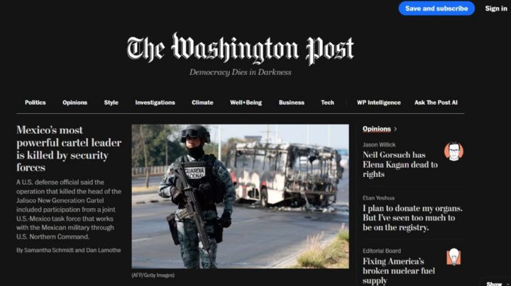 Prensa internacional reporta muerte del “Mencho” y disturbios en México