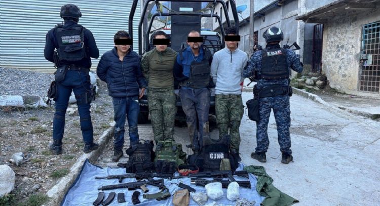 Detienen en Chiapas a cuatro presuntos integrantes del CJNG por amenazas contra autoridades