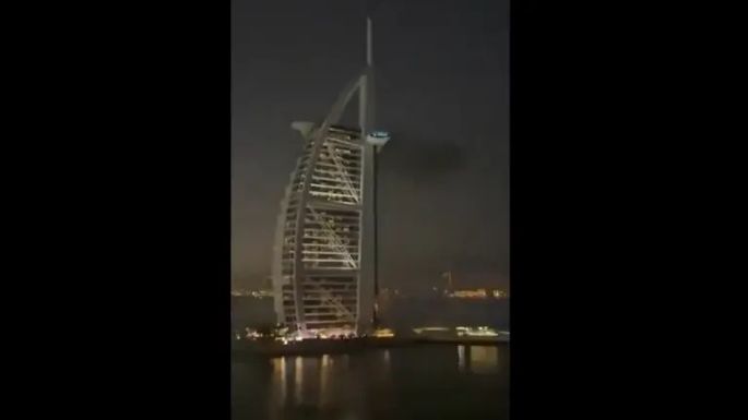 Ataque iraní con dron provoca incendio en el hotel Burj Al Arab de Dubái (Video)