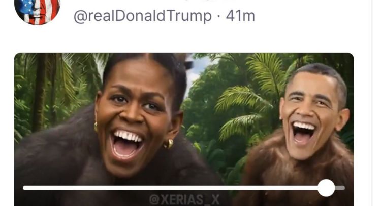 Trump publica video que representa a Barack y Michelle Obama como una pareja de monos