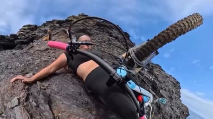 Video de ciclista Cecilia Sopeña se hace viral al estar a punto de caer en un barranco