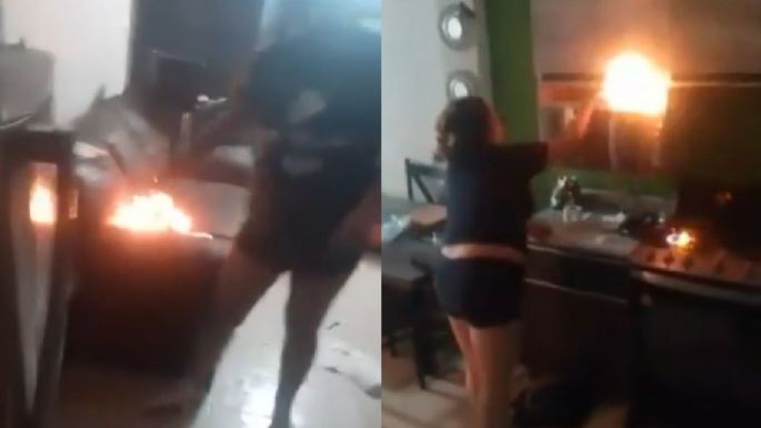 Detienen a mujer que incendió su casa tras discutir con su pareja en Torreón, Coahuila (VIDEO)