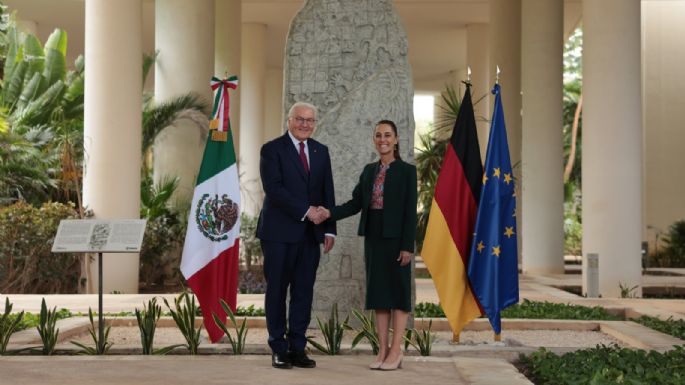 Sheinbaum recibe en Cancún al presidente de Alemania (Video)