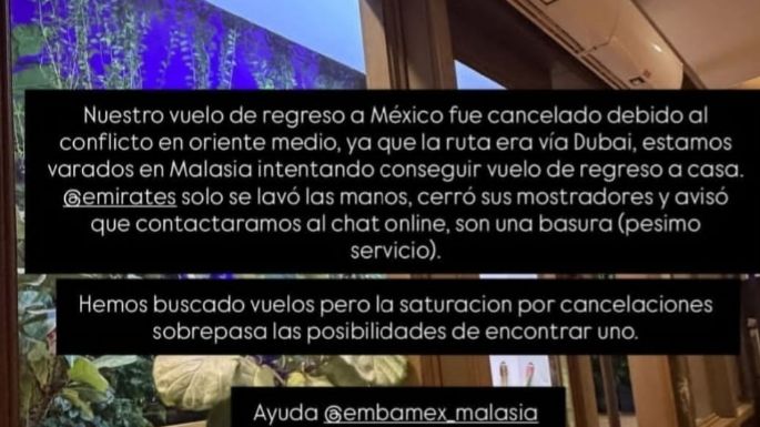 Pareja mexicana está varada en Kuala Lumpur por conflicto en Medio Oriente