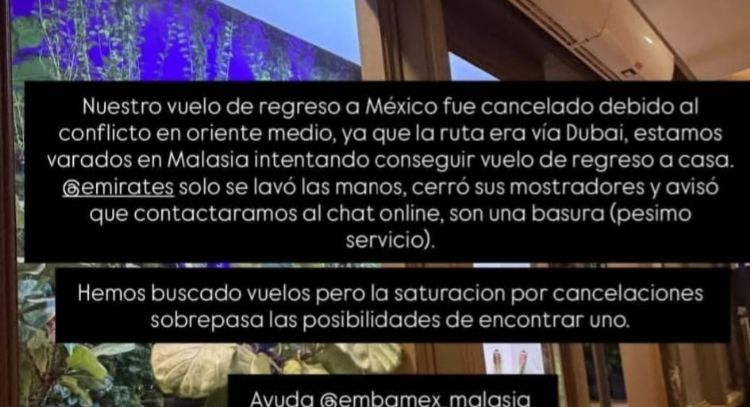 Pareja mexicana está varada en Kuala Lumpur por conflicto en Medio Oriente