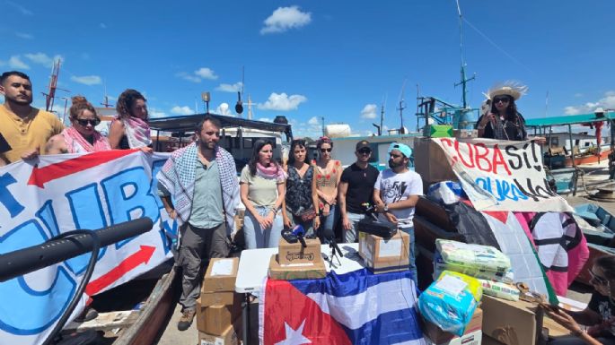 Barco con ayuda humanitaria de la Global Sumud Flotilla sale de Yucatán a Cuba