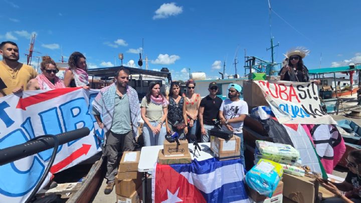 Barco con ayuda humanitaria de la Global Sumud Flotilla sale de Yucatán a Cuba