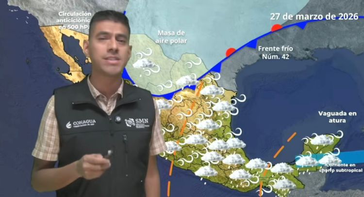 Frente frío 42 y masa de aire polar azotarán con lluvias fuertes de viernes al lunes