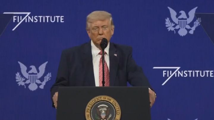 En tono de burla, Donald Trump imita la voz de Claudia Sheinbaum (Video)