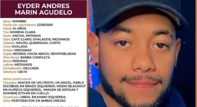 Buscan a Eyder Andrés, colombiano desaparecido desde hace 16 días en Baja California