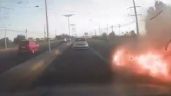 Foto ilustrativa de la nota titulada: Estalla camioneta tras salir del AIFA; mueren dos presuntos sinaloenses, entre ellos “El Payín” (Video)
