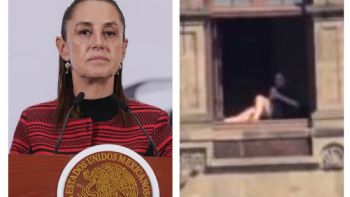 Sheinbaum admite que una mujer salió a la ventana de Palacio Nacional a asolearse