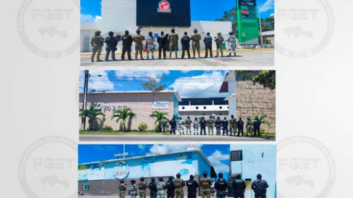 Catean en Centla gasolinera, plaza comercial y parque acuático en operativo contra La Barredora