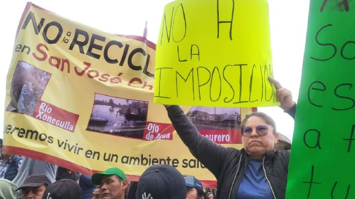 "No a la recicladora": reclaman pobladores de San José Chiapa ante Sheinbaum (Videos)
