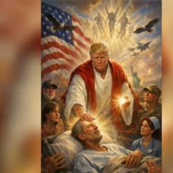 Trump elimina la foto en la que aparece vestido como Jesucristo; lo califican como Anticristo