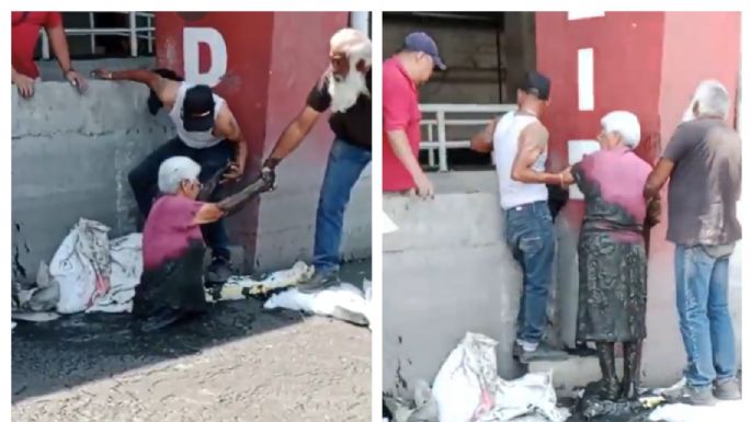 En Ecatepec, adulta mayor cae en una coladera y queda atrapada (Video)