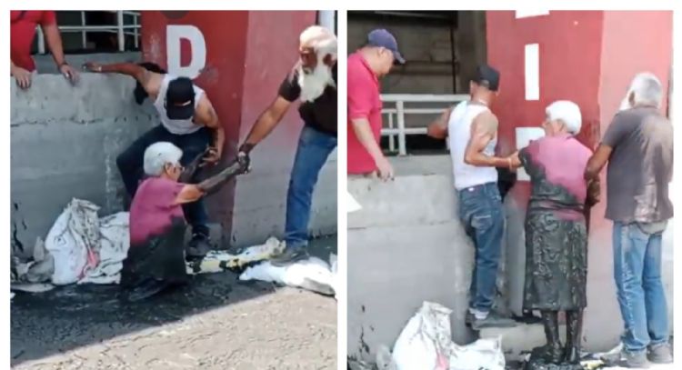 En Ecatepec, adulta mayor cae en una coladera y queda atrapada (Video)