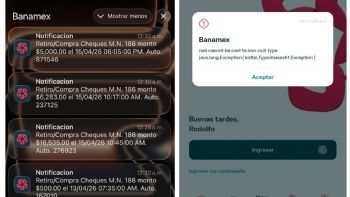 Cuantahabientes de Banamex reportan fallas en su app y banca electrónica