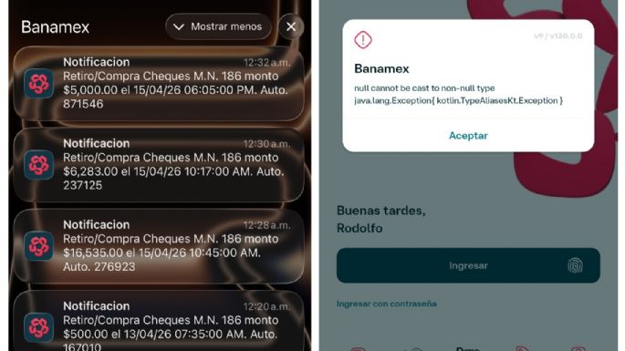 Cuantahabientes de Banamex reportan fallas en su app y banca electrónica