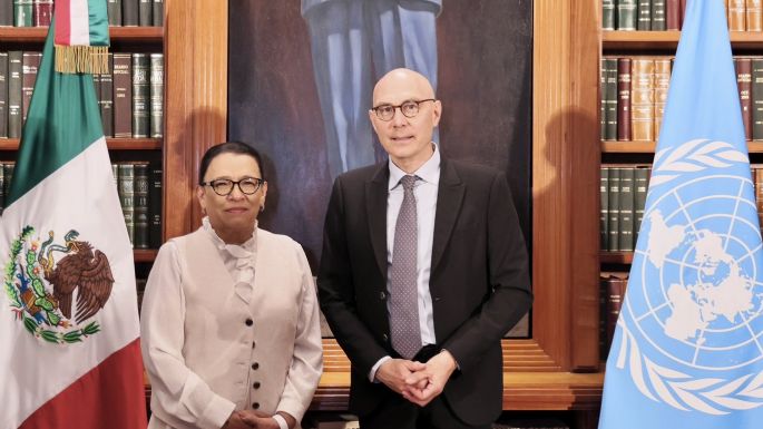 Gobernación ofrece cooperar con la ONU; se reúnen Rosa Icela Rodríguez y Volker Türk