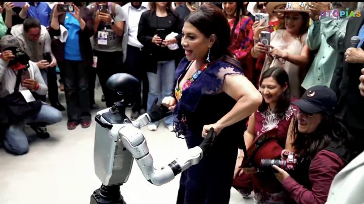 Clara Brugada baila con un robot en la inauguración de la Utopía Ceylán en Azcapotzalco (Video)