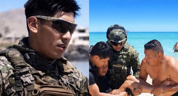 Marino rescata a dos adolescentes de ahogarse en playa de San Felipe, Baja California (Video)