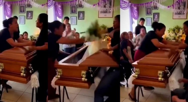 Dos mujeres se enfrentan a golpes durante velorio tras descubrir relación con el difunto (VIDEO)