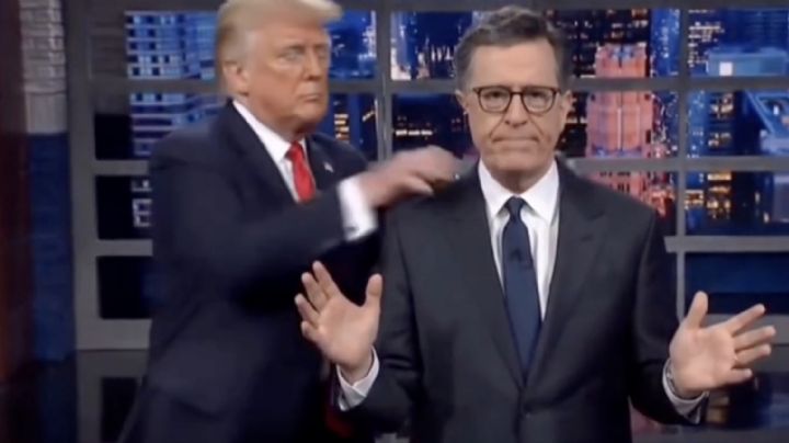Trump “tira a la basura” al conductor Stephen Colbert en un video viral hecho con IA