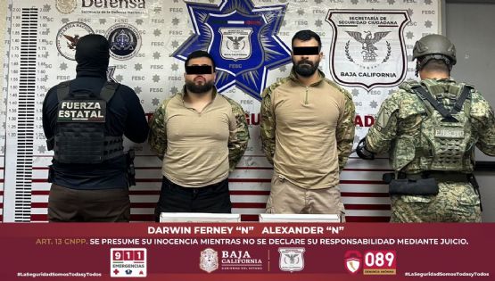 Detienen en Mexicali a dos colombianos presuntamente ligados al Cártel de Sinaloa