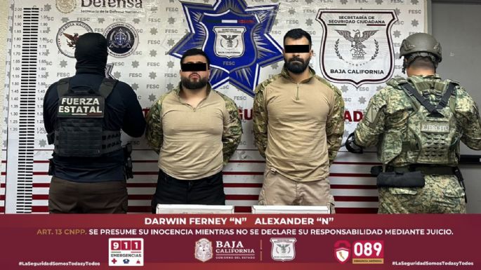 Detienen en Mexicali a dos colombianos presuntamente ligados al Cártel de Sinaloa