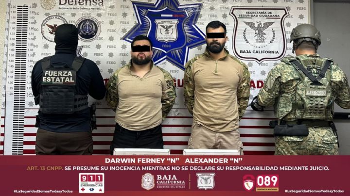 Detienen en Mexicali a dos colombianos presuntamente ligados al Cártel de Sinaloa