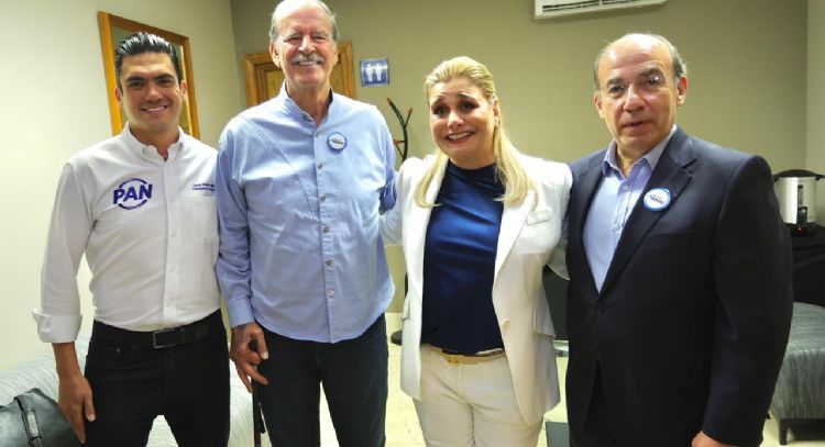 Felipe Calderón y Vicente Fox respaldan a Maru Campos en evento del PAN en Chihuahua
