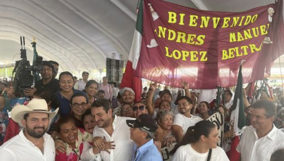 Andy López Beltrán evita a la prensa en Tabasco durante el acto convocado por Sheinbaum