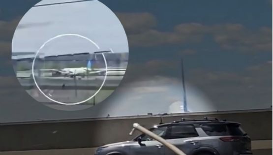 VIDEO muestra impacto de avión con camión de panadería durante aterrizaje en Newark