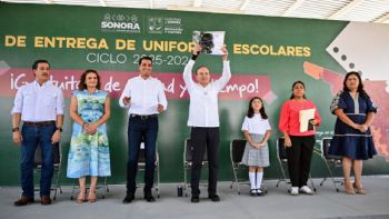 Arranca Gobernador Durazo distribución de uniformes escolares gratuitos Sonora