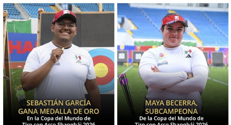 Arqueros Sebastián García y Maya Becerra ganan oro y plata en Copa del Mundo