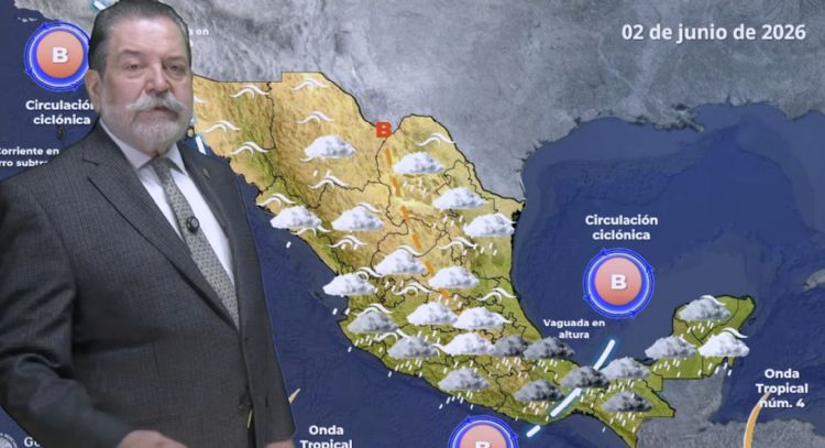 Llega la onda tropical 4; temporal de lluvias fuertes e intensas pegará el martes en estas entidades