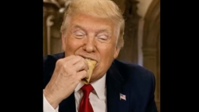 Trump come tacos con Sheinbaum y baila en México y China en su nuevo video con IA (Video)