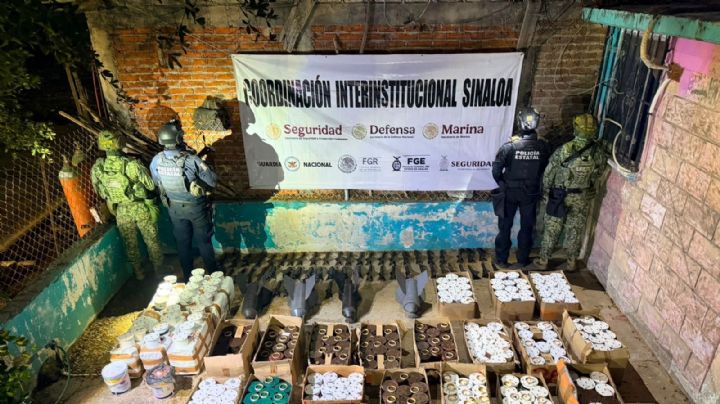 Aseguran en Escuinapa, Sinaloa, más de 550 bombas artesanales y explosivos improvisados